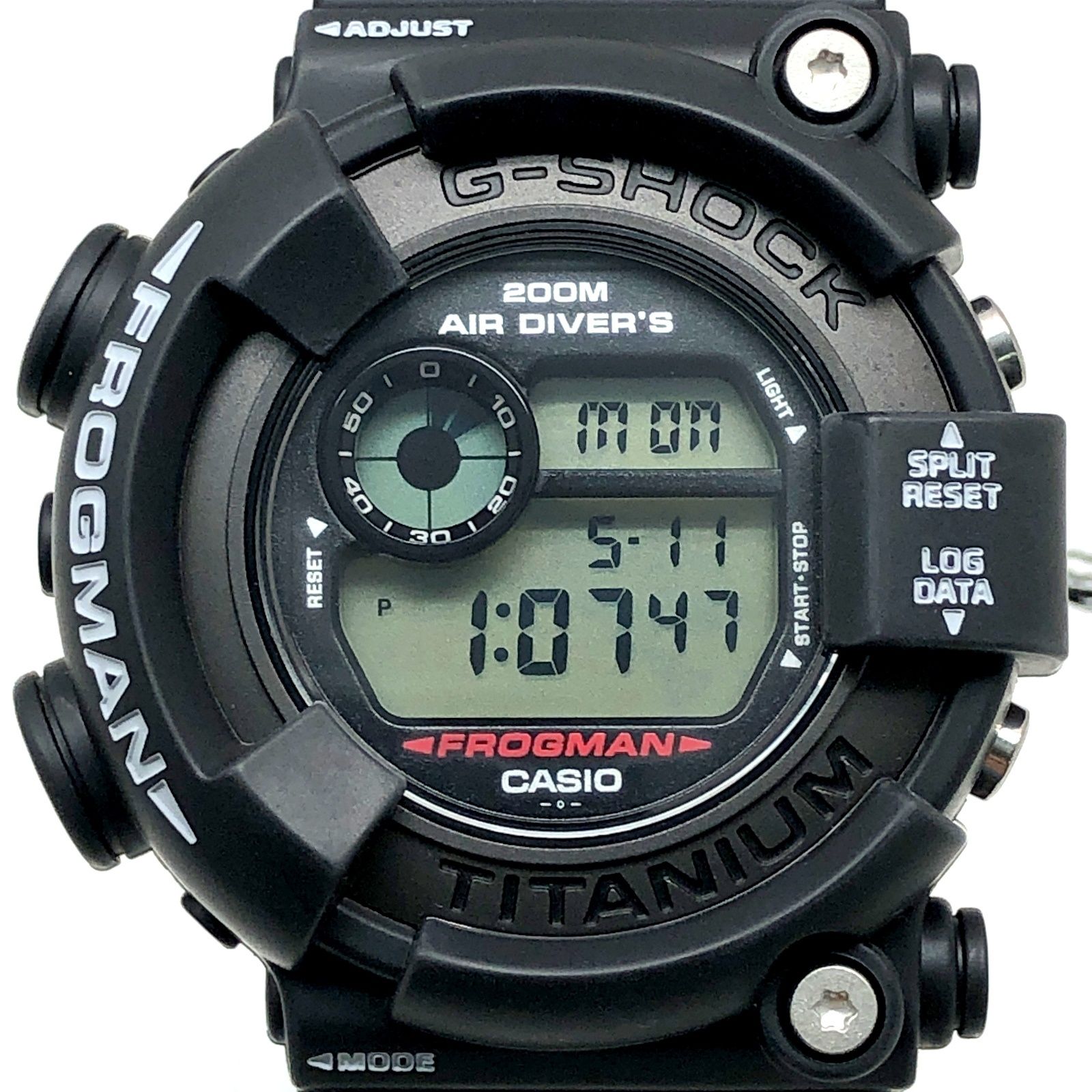 G-SHOCK ジーショック DW-8200MB-1V フロッグマン メンインブラック G-DAY限定 白ロゴ 潜水蛙EL チタン 1998年10月発売