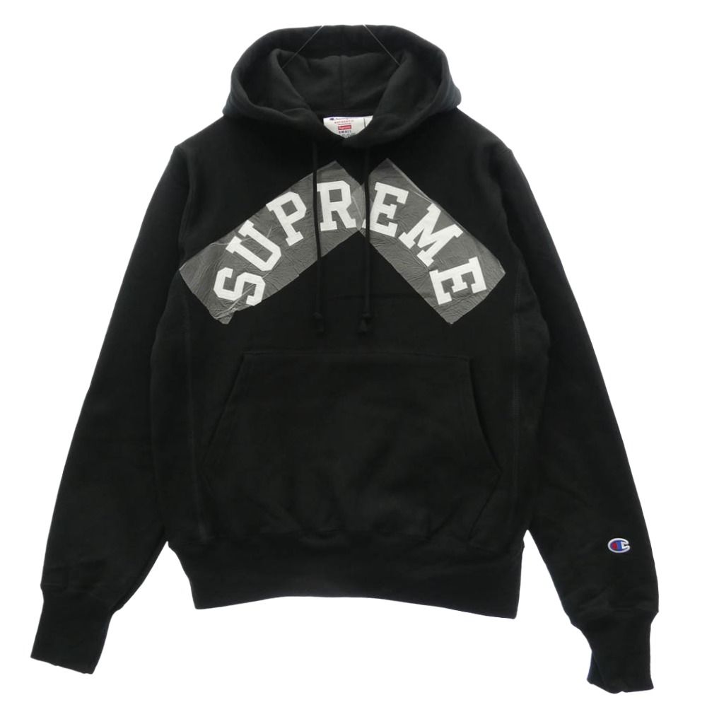 Supreme シュプリーム 25SS × Champion チャンピオン Hooded Sweatshirt フーデッド スウェットシャツ フーディー パーカー ブラック系 JPN M【新古品】【未使用】【中古】