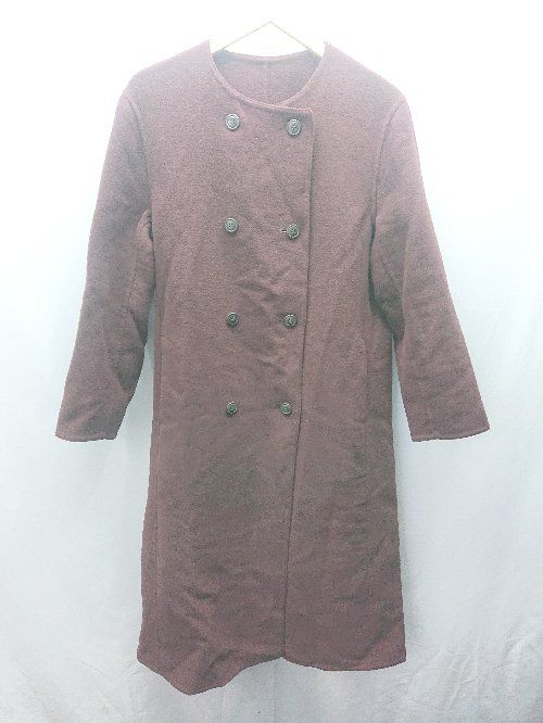 ◇ UNIQLO ユニクロ ダブルボタン ウエストベルト 長袖 コート サイズ5 ボルドー レディース E 【1404240015463】