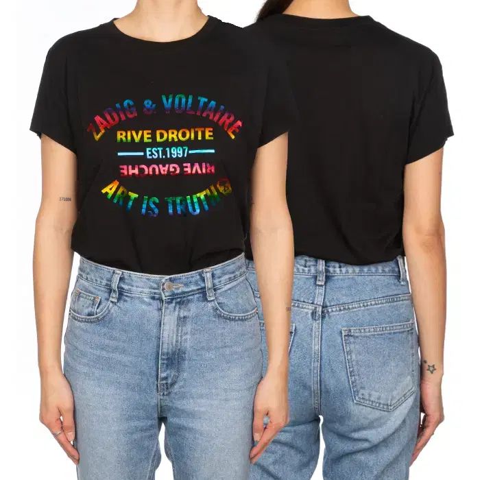 ZADIG&VOLTAIRE ザディグ・エ・ヴォルテール ロゴ プリンティング 半袖 Tシャツ レディース JWTS01536