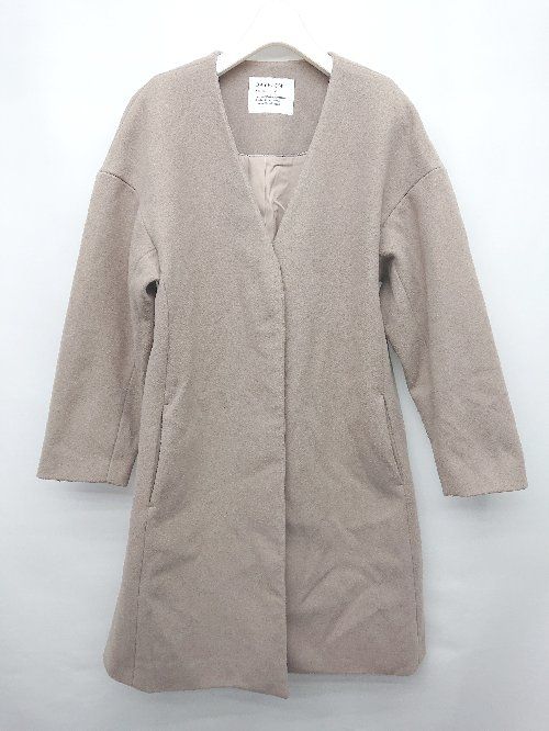 ◇ BAYFLOW ベイフロー ノーカラー ロング シンプル キレイめ 長袖 コート サイズ2 グレージュ系 レディース P 【1404250004129】