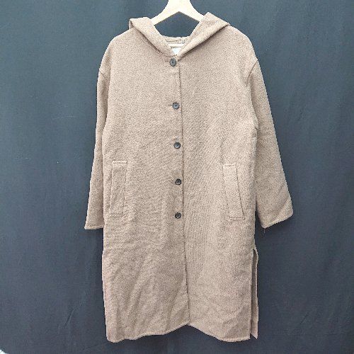 ◇ AZULbyMOUSSY アズールバイマウジー フード付き シンプル 長袖 フードコート サイズS ベージュ系 レディース E 【1404240029835】