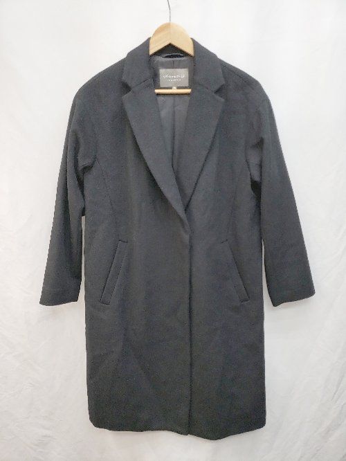 ◇ A day in the life UNITED ARROWS フロントボタン 大人女子 長袖 チェスターコート サイズ36 ブラック レディース P 【1404250012551】