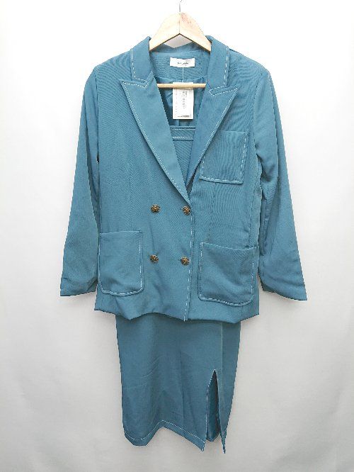 ◇ ◎ ●未使用● Girly Doll キャミソールワンピース ジャケット アンサンブル 上下 ブルー レディース P 【1404250012308】