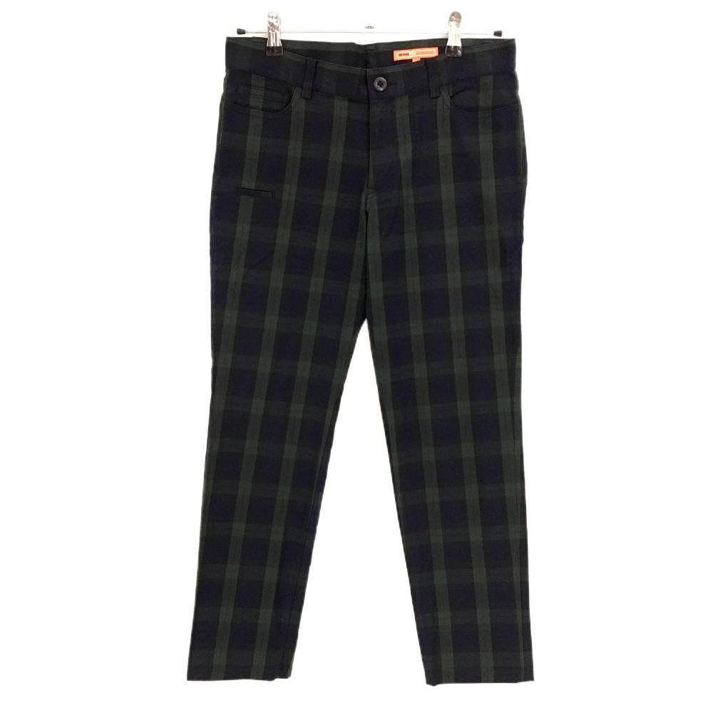 【美品】ビームスゴルフ パンツ グリーン×ネイビー チェック レディース L ゴルフウェア BEAMS GOLF