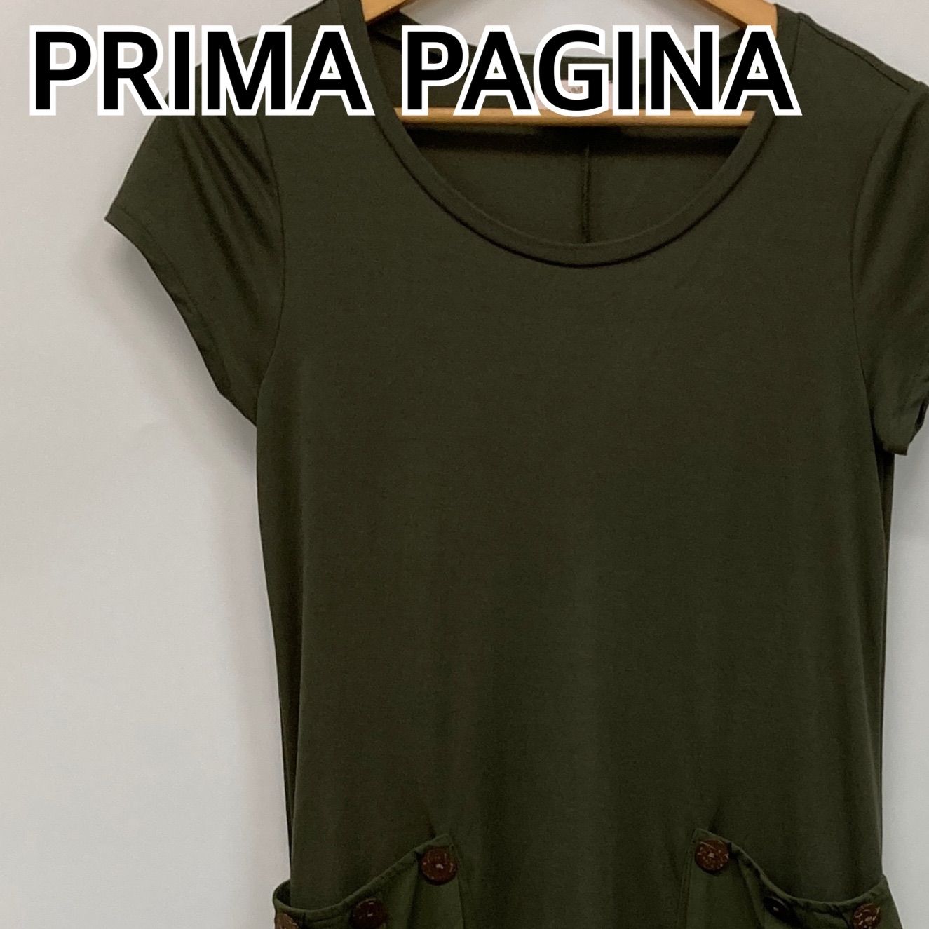 PRIMA PAGINA プリマパジーナ ワンピース カットソーロングワンピース 半袖 グリーン レディース 【CT2847】