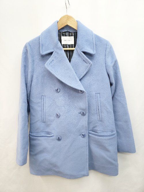 ◇ MAYSON GREY メイソングレイ アンゴラ混 ウール混 シンプル キレイめ 長袖 コート サイズ2 ブルー系 レディース P 【1405090006298】