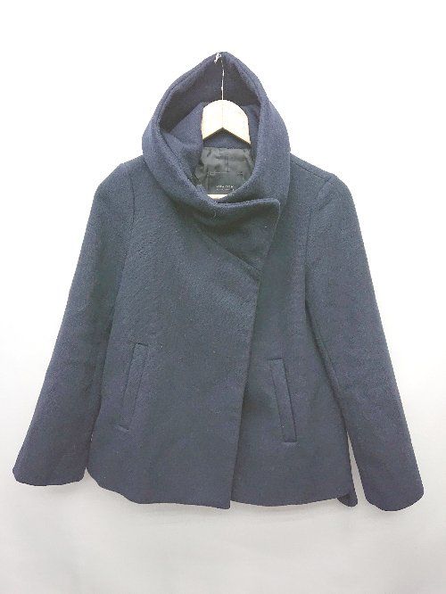 ◇ ZARA BASIC ザラ ベーシック フード シンプル 無地 長袖 ジャケット サイズEUR XS USA XS MEX 24 ネイビー レディース P 【1405090006281】