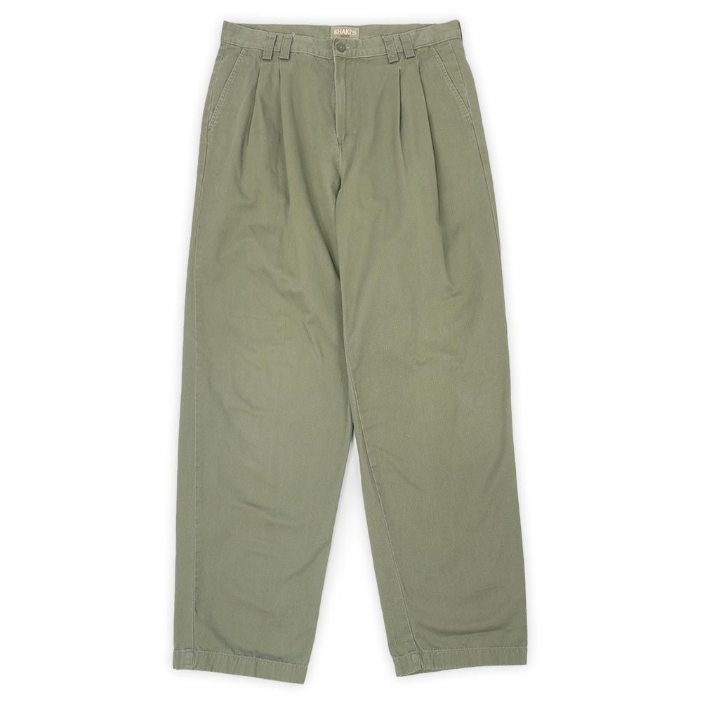 KHAKI'S by ARROW アロー カーキス 90s 90年代 2タック チノトラウザー 珍品 USA ヴィンテージ アメリカ 古着 メンズ パンツ オリーブ W34 L32【中古】
