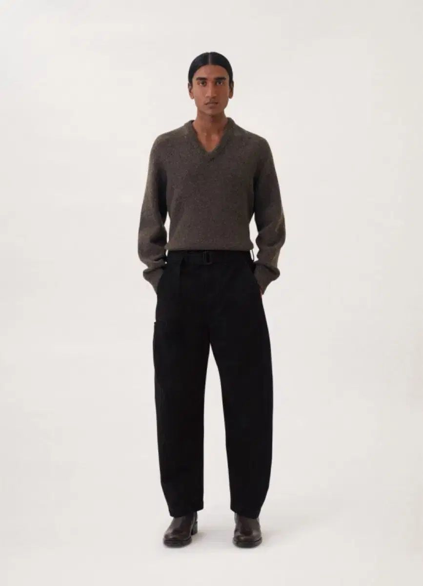 ルメール ベルト付き パンツ ブラック