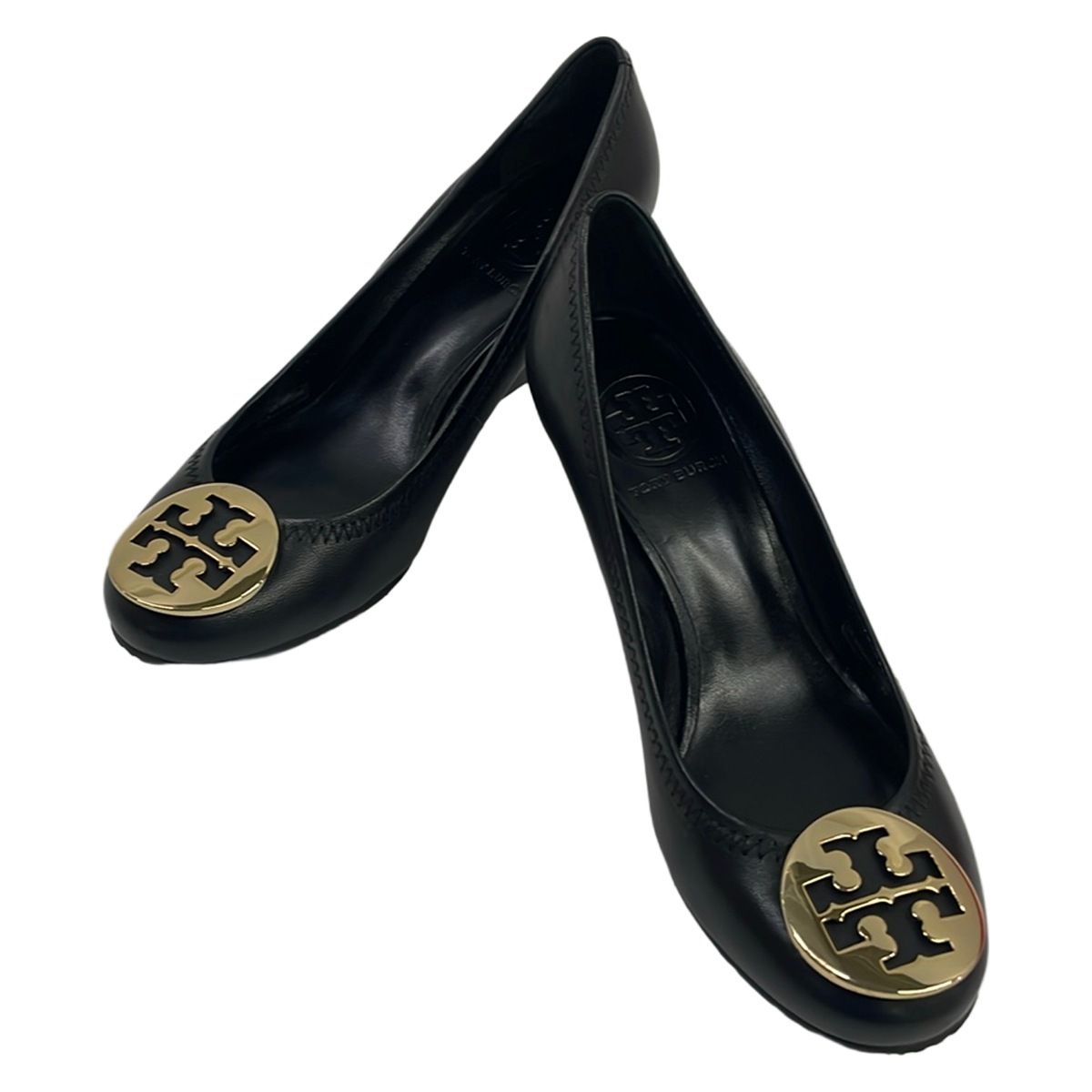TORY BURCH(トリーバーチ) パンプス 6M レディース 黒 ウェッジソール