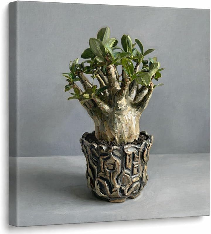BotaniTec 塊根植物 コーデックス 絵画 アートパネル ポスター 壁掛け インテリア (002A（アデニウム）, 長さ60 cm x 幅60 cm) 4,326円