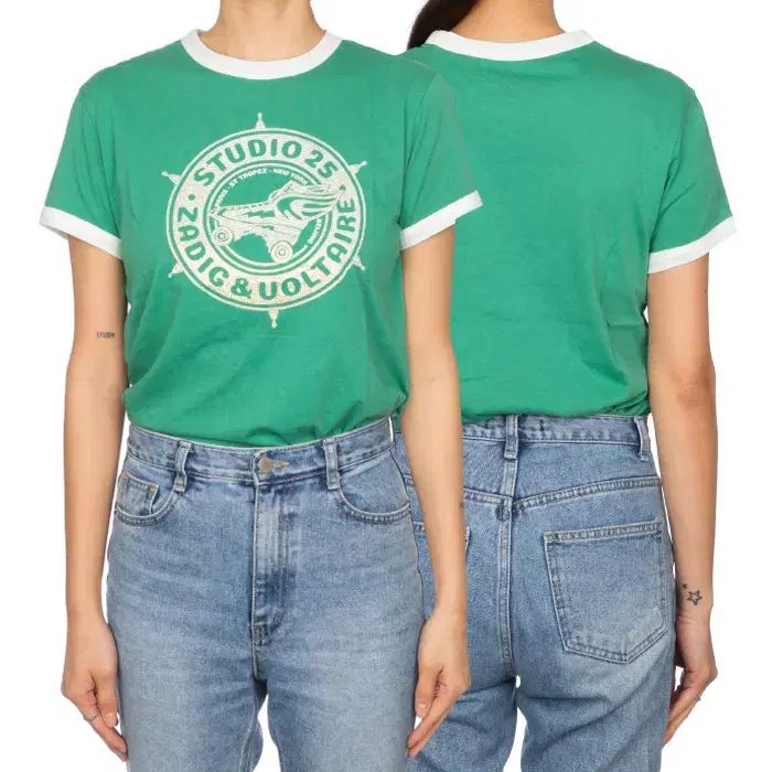 ZADIG&VOLTAIRE ザディグ・エ・ヴォルテール ロゴ プリンティング 半袖 Tシャツ レディース JWTS00021
