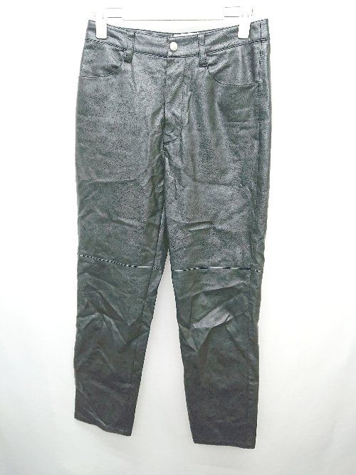 ◇ UNITED ARROWS ユナイテッドアローズ フェイクレザー パンツ サイズ36 ブラック レディース P 【1405290014482】