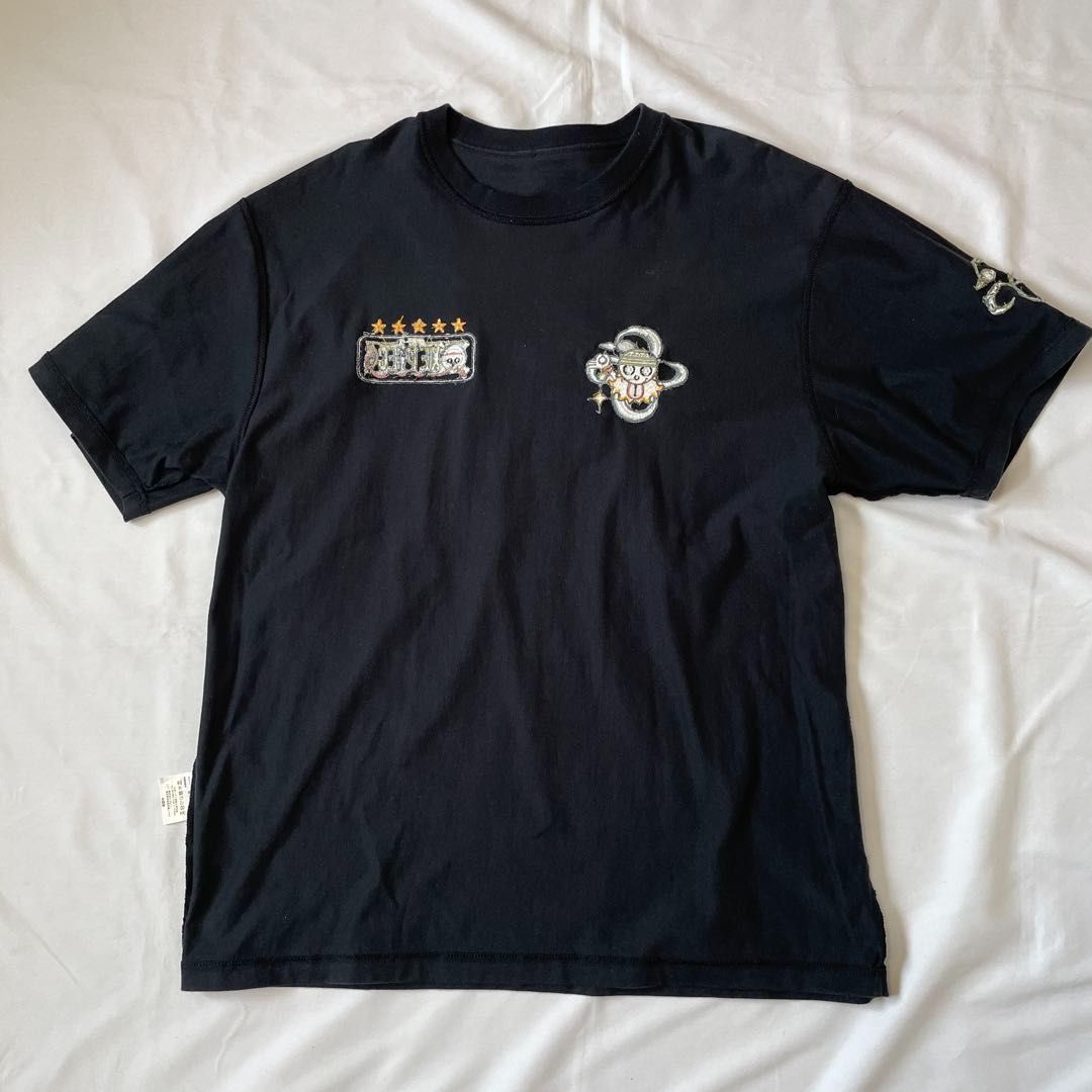ワンピース ナミ刺繍 XXL 黒ブラック 半袖Tシャツ LOW BLOW KNUCKLE