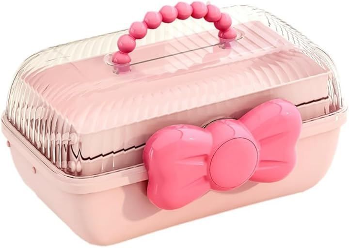 Ideastore Accessory Box Case Jewelry Hair Accessory Hair Elastic Storage Accessory Case (Pink)