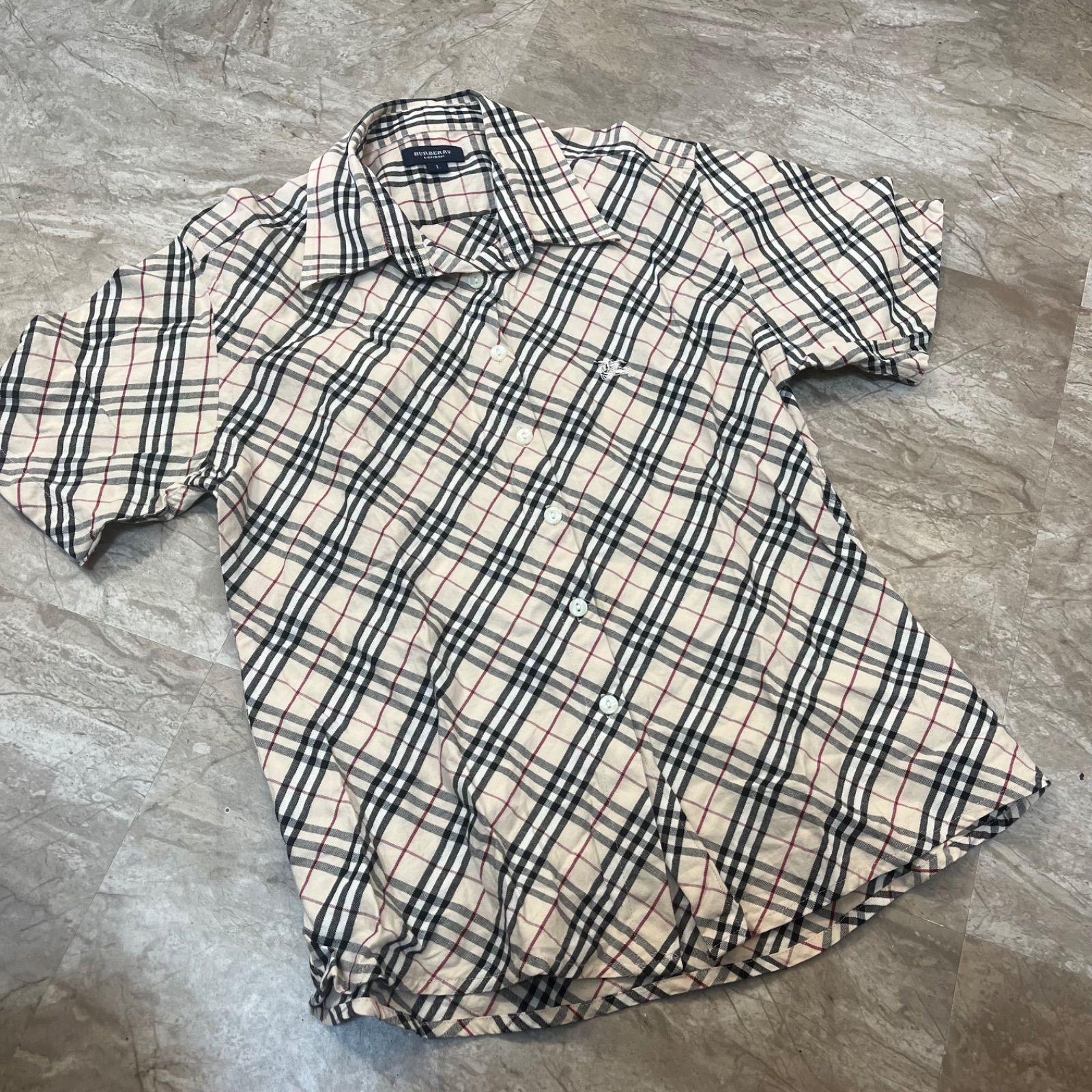(i) BURBERRY LONDON バーバリー ロンドン ノバチェック 女性 シャツ Ⅰ サイズS コットン 100%