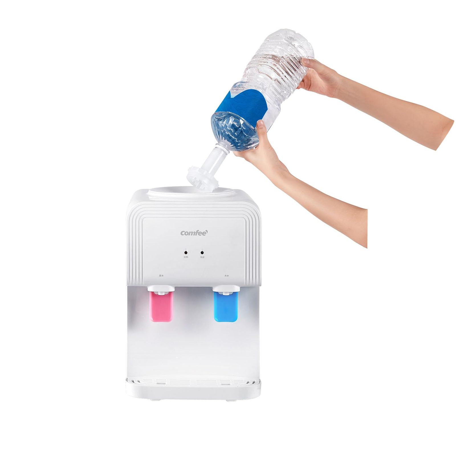 COMFEE' ウォーターサーバー 卓上 ペットボトル対応 コンパクト 温水 冷水 2L キャップ付き オフィス 家庭用 YD1539T アップグレード shu 46c00942