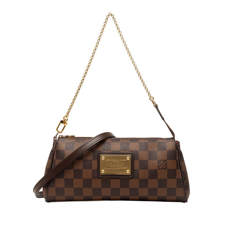 ルイ ヴィトン ダミエ エヴァ チェーン ハンドバッグ ショルダーバッグ 2WAY N55213 ブラウン PVC レザー レディース LOUIS VUITTON【1-0269226】