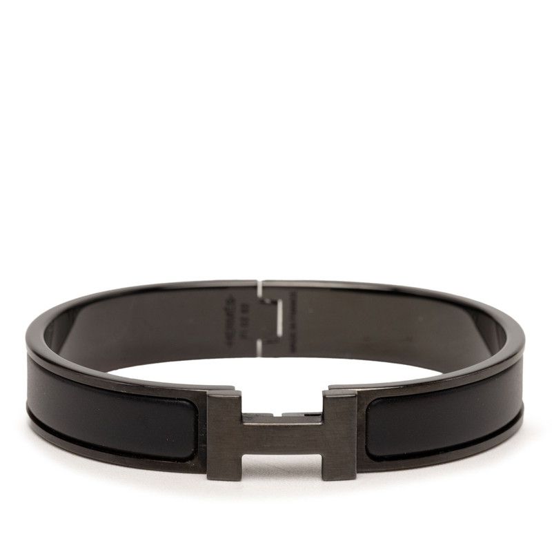 エルメス クリックH TGM ブレスレット バングル ソーブラック メタル メンズ HERMES【1-0269613】
