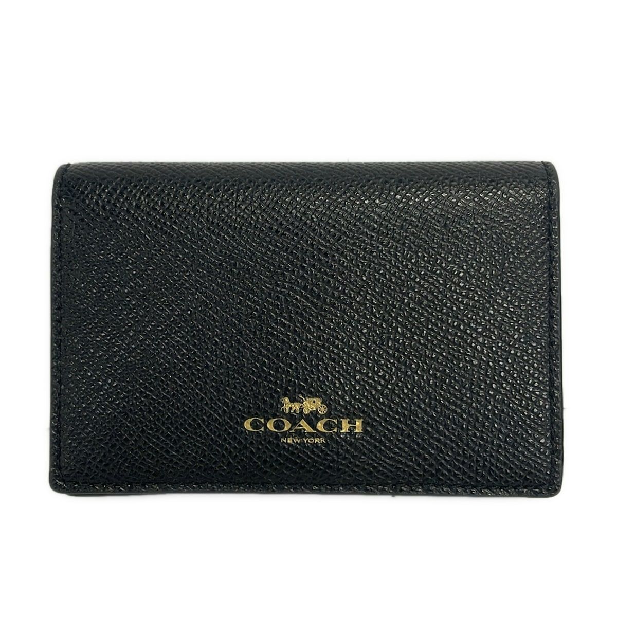 COACH(コーチ) 名刺入れ クロスグレインレザー インターナショナル ビジネスカードケース F57860 黒 レザー