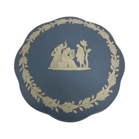ウェッジウッド WEDGWOOD インテリア 雑貨 ジャスパー 蓋付き小物入れ ギリシャ神話 ブルー