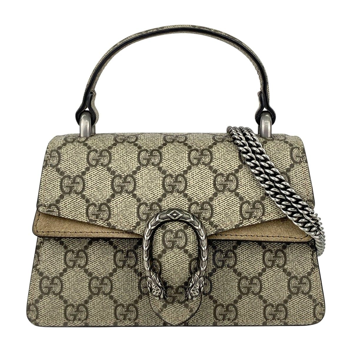 GUCCI グッチ ディオニュソス ミニ 2WAY チェーンショルダーバッグ ハンドバッグ 752029 レディース GGスプリームキャンバス ベージュ 中古