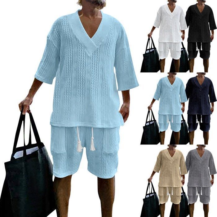ニット セットアップ メンズ上下セット カットソー ジャージ ジャカード #qipcw