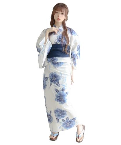 [KYOETSU] [キョウエツ] 浴衣セット 変わり織 生成り 2点セット(浴衣、兵児帯) レディース A 874c61f1