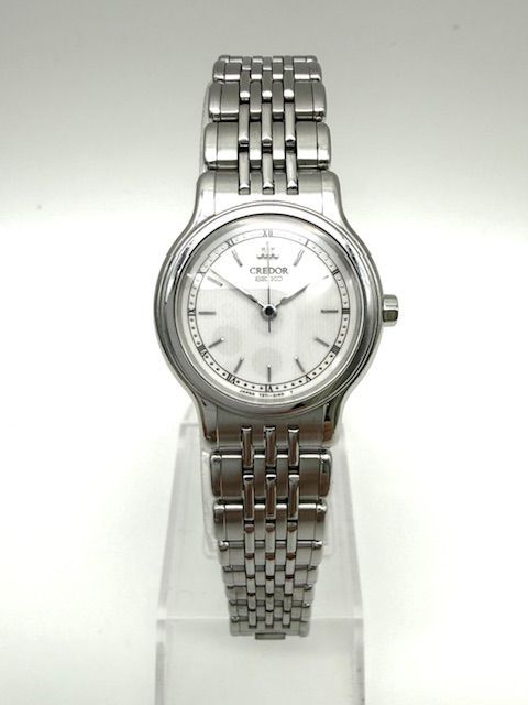 【美品稼働品】SEIKO セイコー 7371-0090 クレドール ラウンドフェイス 腕時計 ステンレススチール SS レディース 中古 H8-5-39