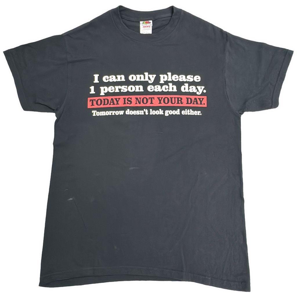 00年代 ジョークＴシャツ ブラック(メンズ M)中古 古着 Y1020 5,775円