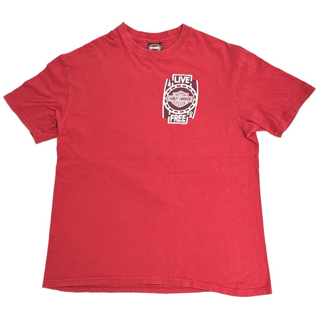 HARLEY DAVIDSON ハーレーダビッドソン 半袖Ｔシャツ モーターサイクル レッド(メンズ XL)中古 古着 Y1040 4,477円