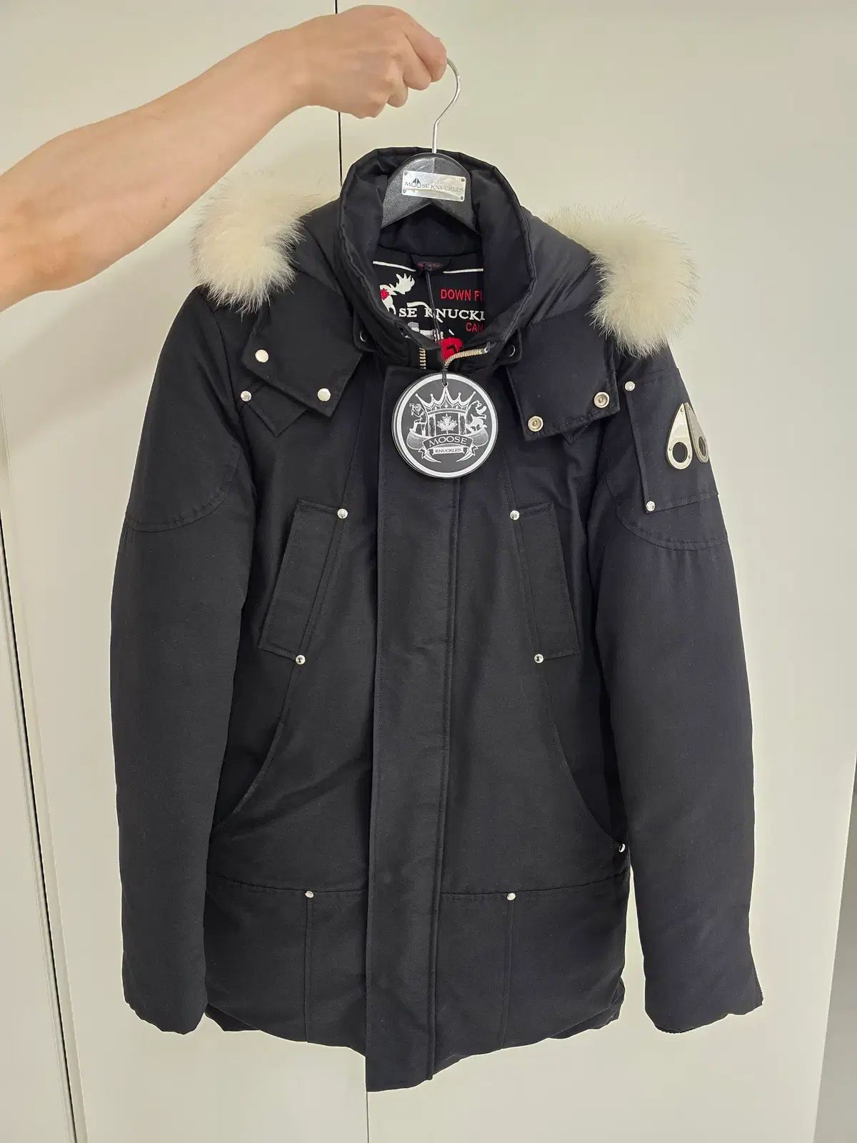 正規品 MOOSE KNUCKLES ムースナックルズ ダウンジャケット ロング丈 メンズ ダウン ブラック