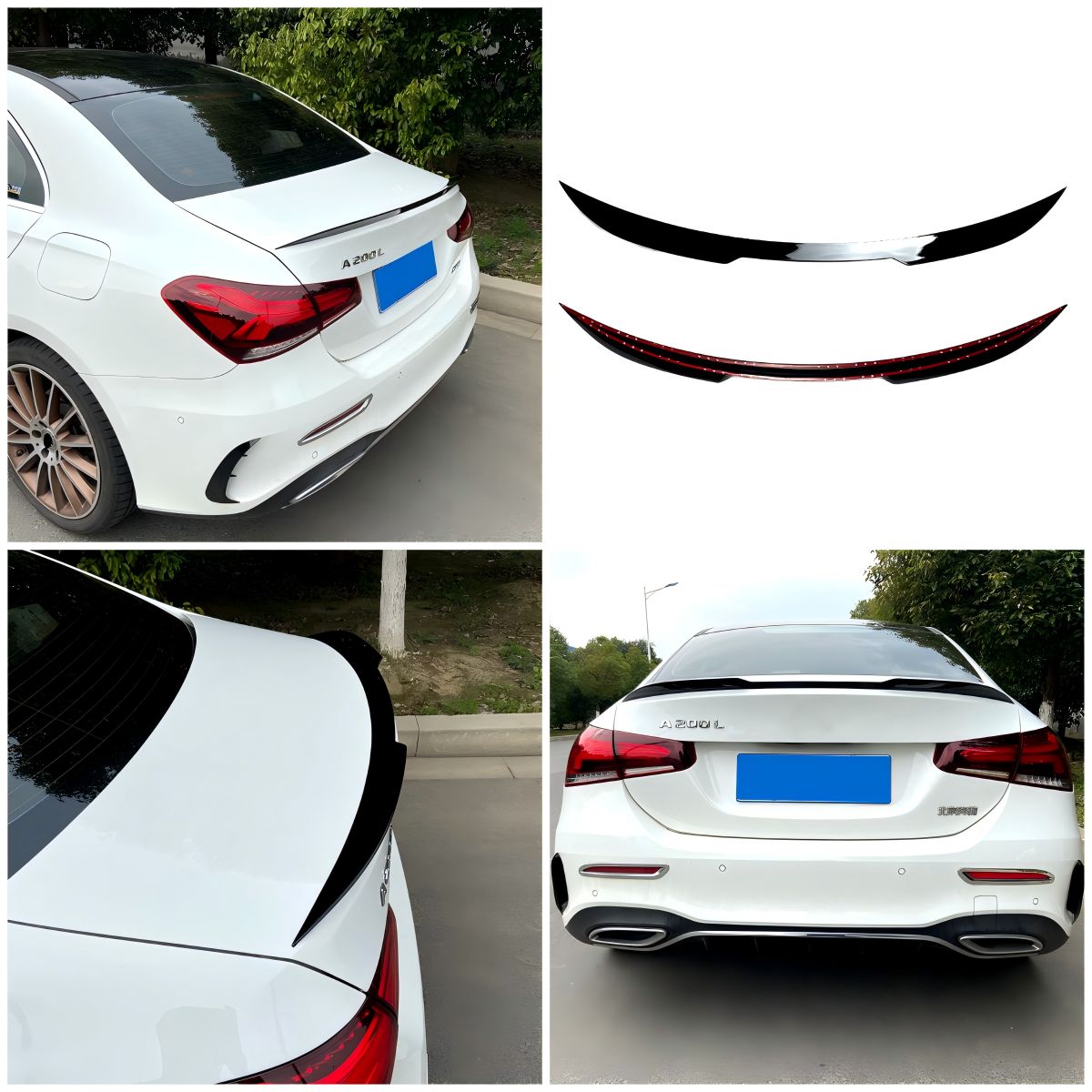 メルセデス・ベンツ Aクラス W177 / Mercedes-Benz A-Class W177 A180 A200 セダン対応 リアスポイラー ルーフスポイラー ABS ピアノブラック 外装アクセサリー 後方スタイル引き締め 立体感アップ スポーティな印象に