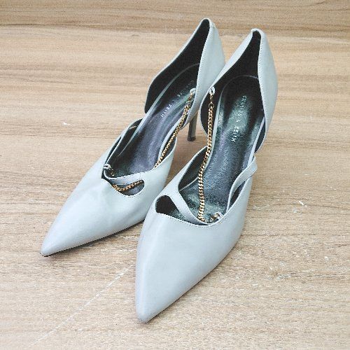 ◇ CHARLES & KEITH チャールズ＆キース パンプス サイズ37 グレー レディース E 【1406050099596】