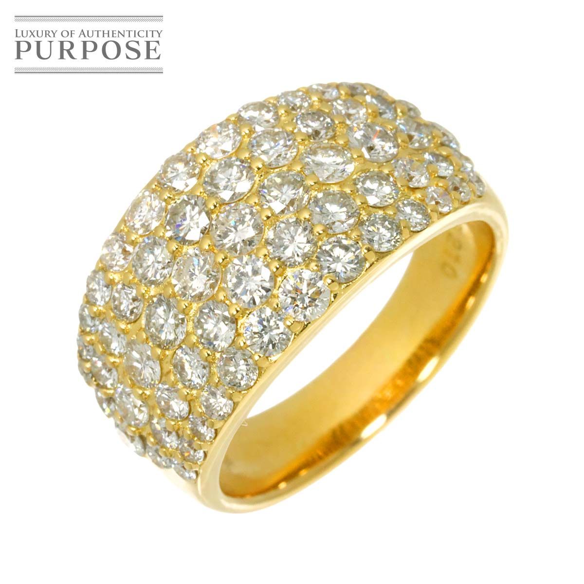 リング 14.5号 ダイヤ 2.10ct K18 YG イエローゴールド 750 指輪 Diamond Ring 90320309
