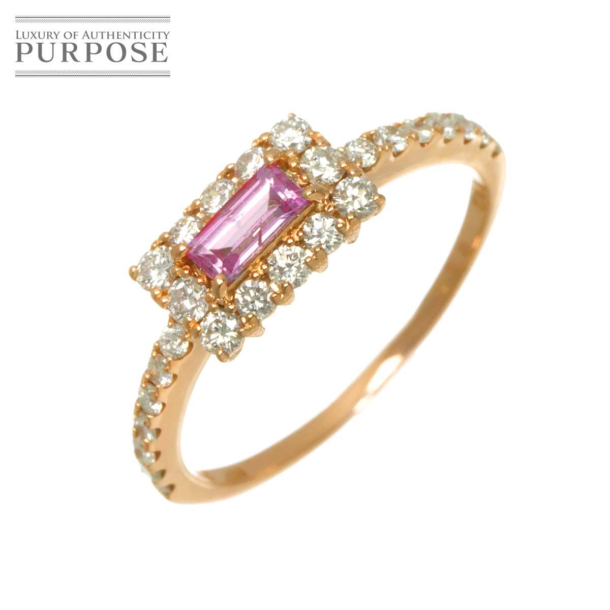 リング 12号 サファイヤ 0.25ct ダイヤ 0.44ct K18 PG ピンクゴールド 750 指輪 Sapphire Ring 90320838 47,880円