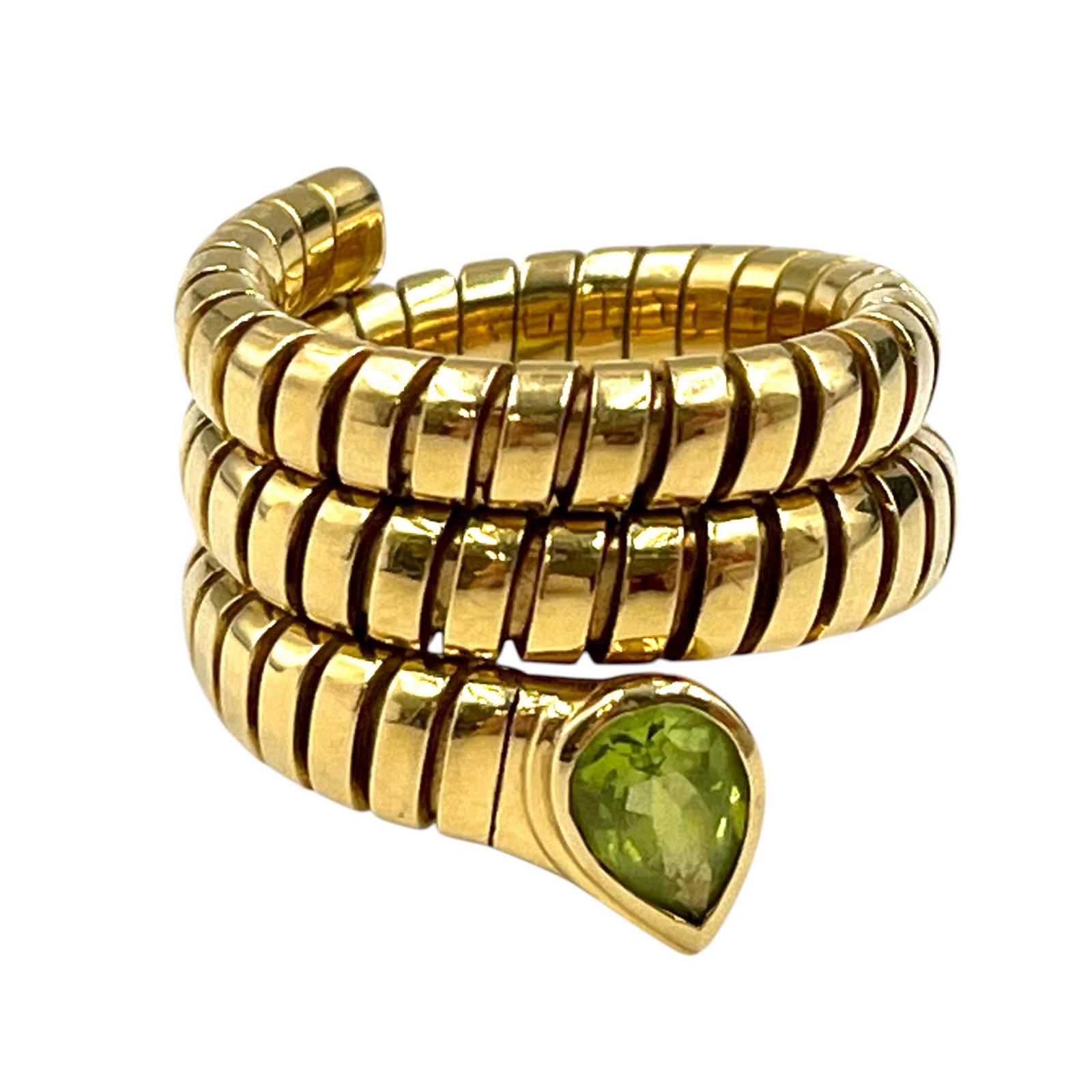 ブルガリ BVLGARI リング・指輪 トゥボガス スネーク ペリドット K18イエローゴールド レディース
