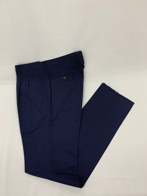 新品 定価2.2万 高級ブランド 英国ブランド 百貨店ブランド 特価セール パンツ ズボン トラウザーズ M L XL 3L ウエスト 91cm 毛 ウール 100% ネイビー系 メンズ 春 夏 秋 カジュアル ビジネス ツータック 327