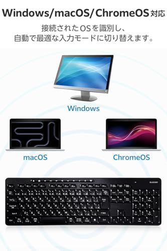 ☆新品☆エレコム ワイヤレスキーボード 静音 フルサイズ テンキー付 無線2.4GHz Windows macOS ChromeOS メンブレン式 ブラック TK-QT11FDMABK 175fa04e