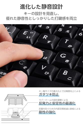 ☆新品☆エレコム ワイヤレスキーボード 静音 フルサイズ テンキー付 無線2.4GHz Windows macOS ChromeOS メンブレン式 ブラック TK-QT11FDMABK 175fa04e
