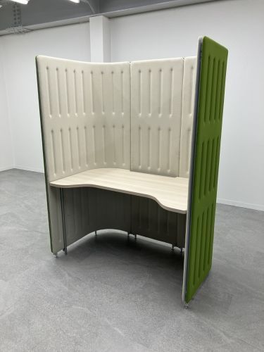 【中古品】オカムラ マッフルシリーズ 1人用ワークブース MN43CA グリーン