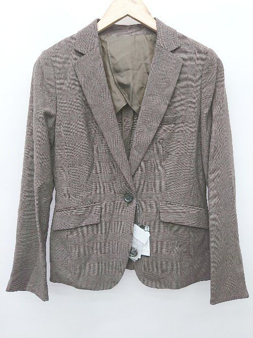 ◇ ◎ ●未使用● LIPRIA チェック 長袖 ジャケット サイズ11AR グレージュ系 マルチ レディース P 【1406110024247】