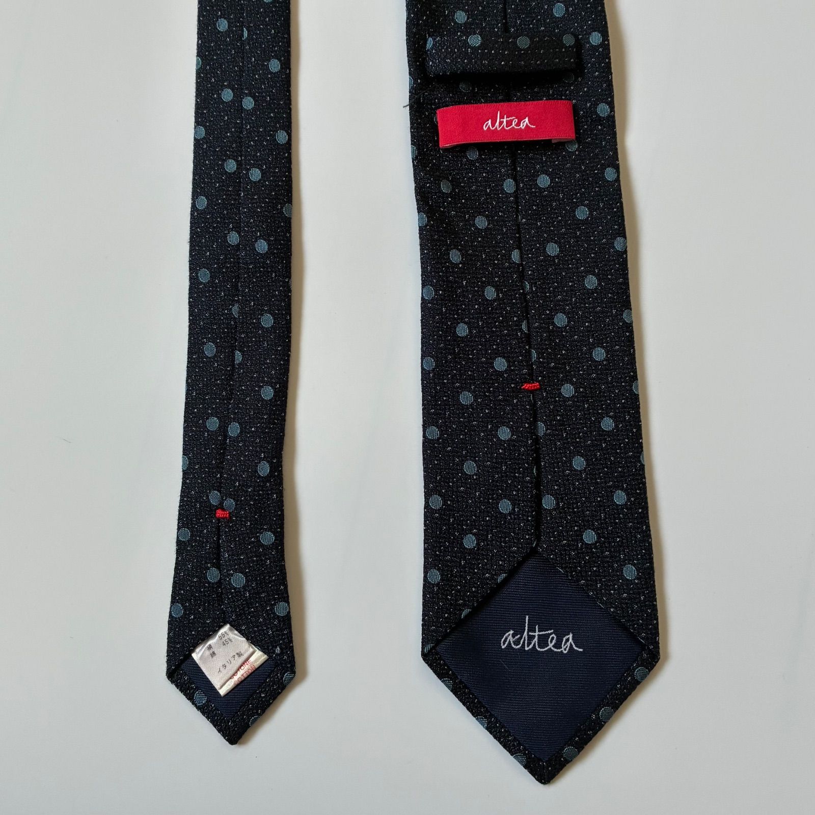 美品　新品　altea ハンドメイド ネクタイ ブラウン　シルク　ドット altea / シルクコットン ジャカード ドット ネクタイ - メルカリ