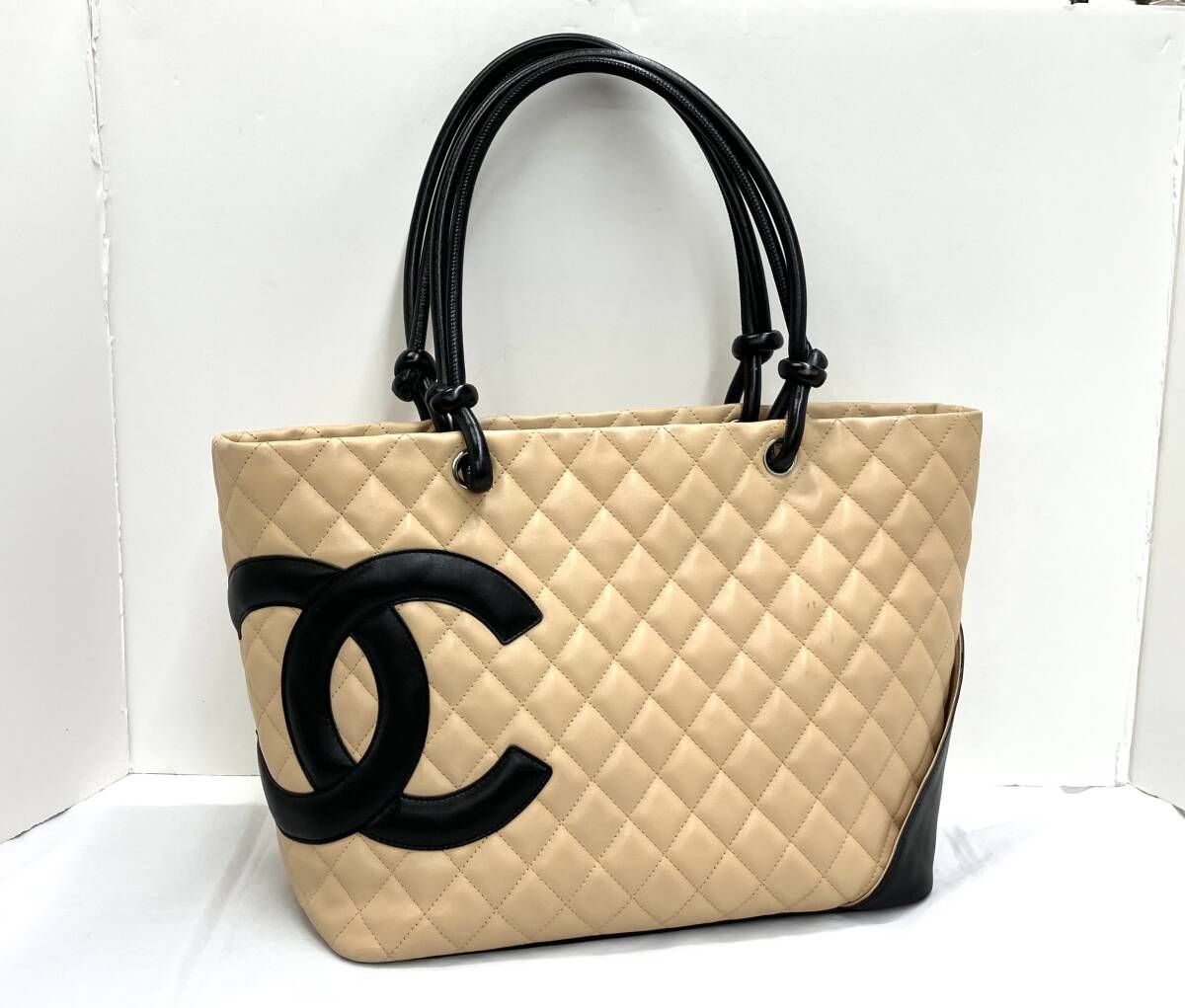 【エントルピー鑑定書付き】 CHANEL シャネル カンボンライン ラージ トート バッグ 9118252