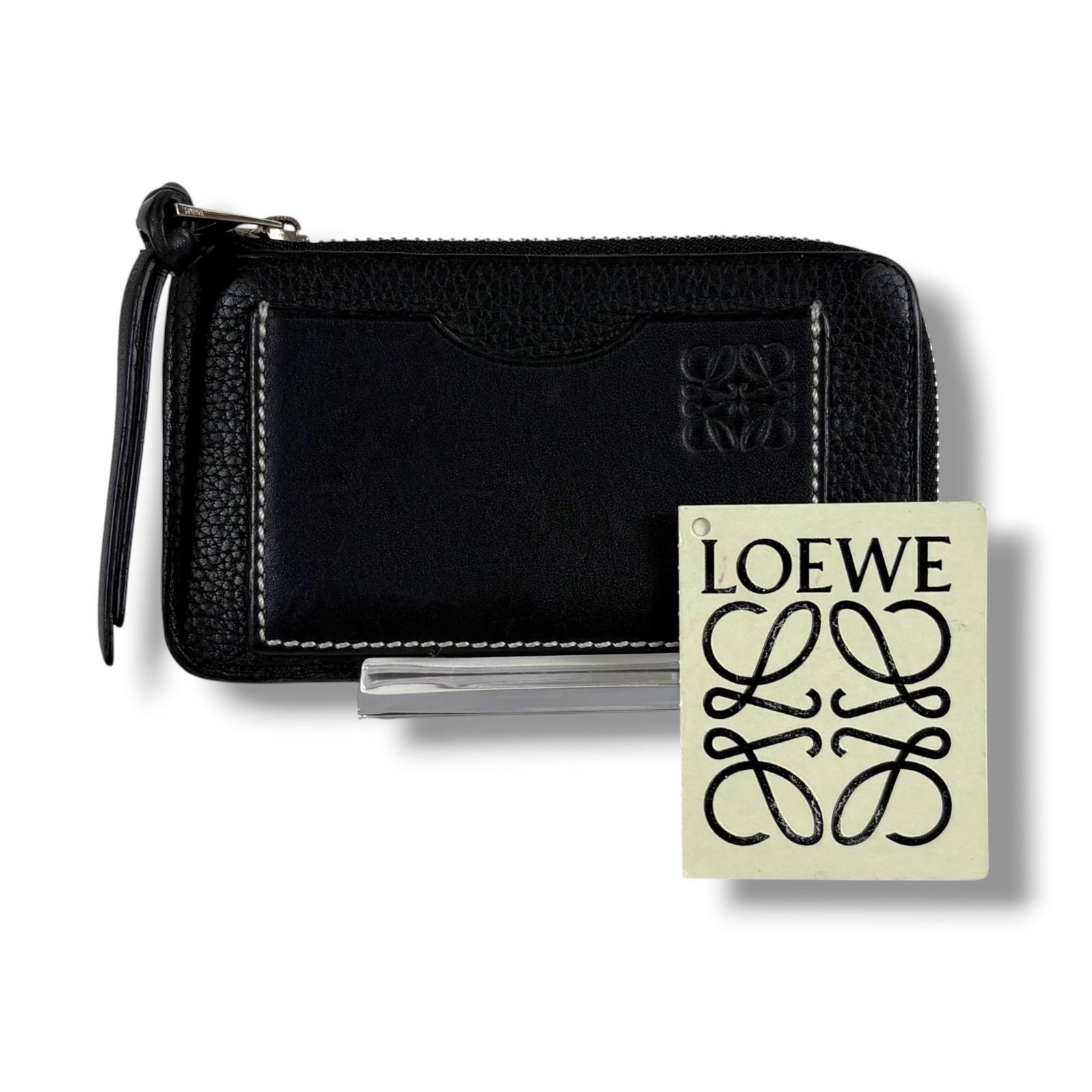 LOEWE ロエベ アナグラム フラグメントケース ブラック レザー  ロエベ 黒レザー フラグメントケース ロエベ LOEWE フラグメントケース