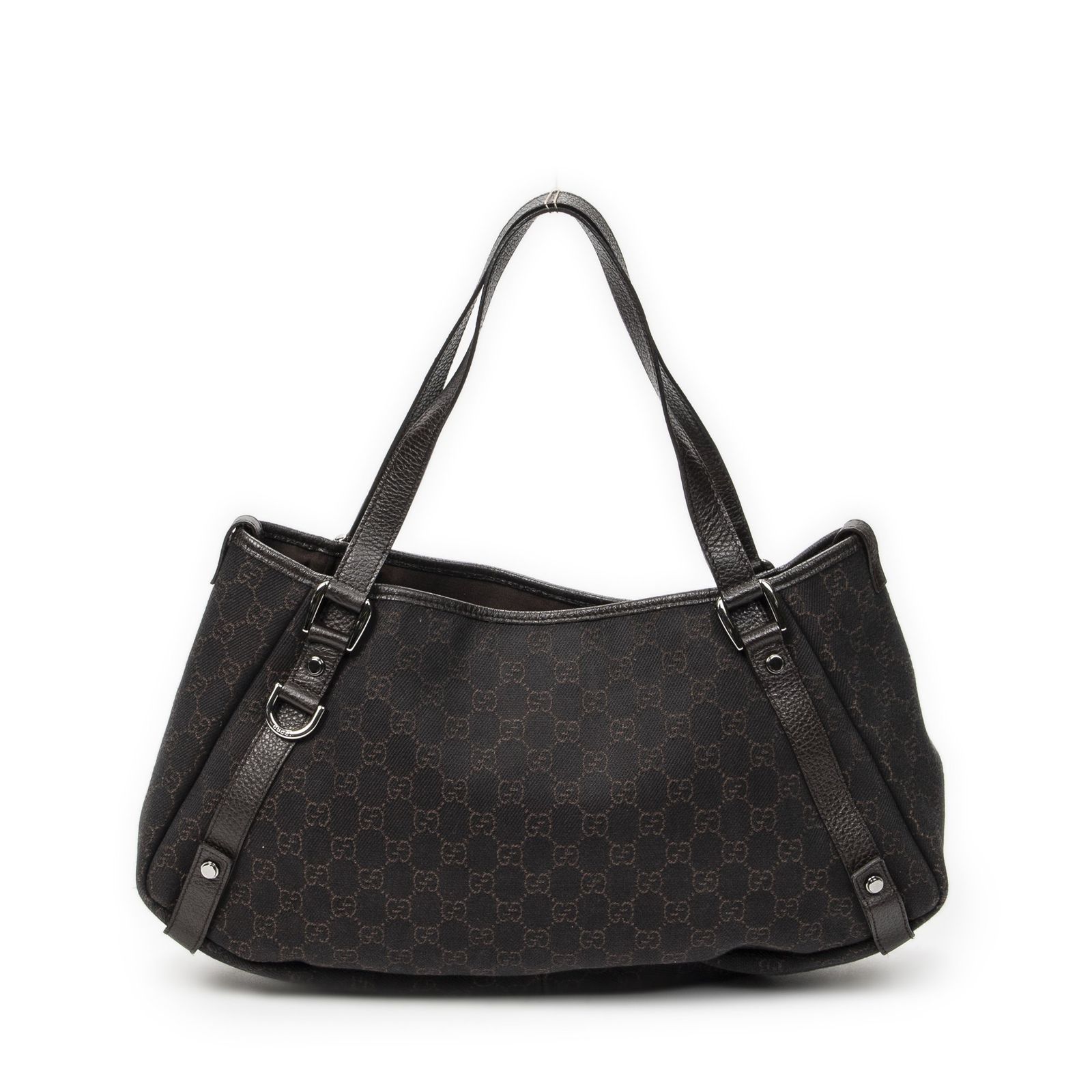 [中古] GUCCI グッチアビー ホーボー ダイアゴナルダークブラウンGGデニムキャンバスA