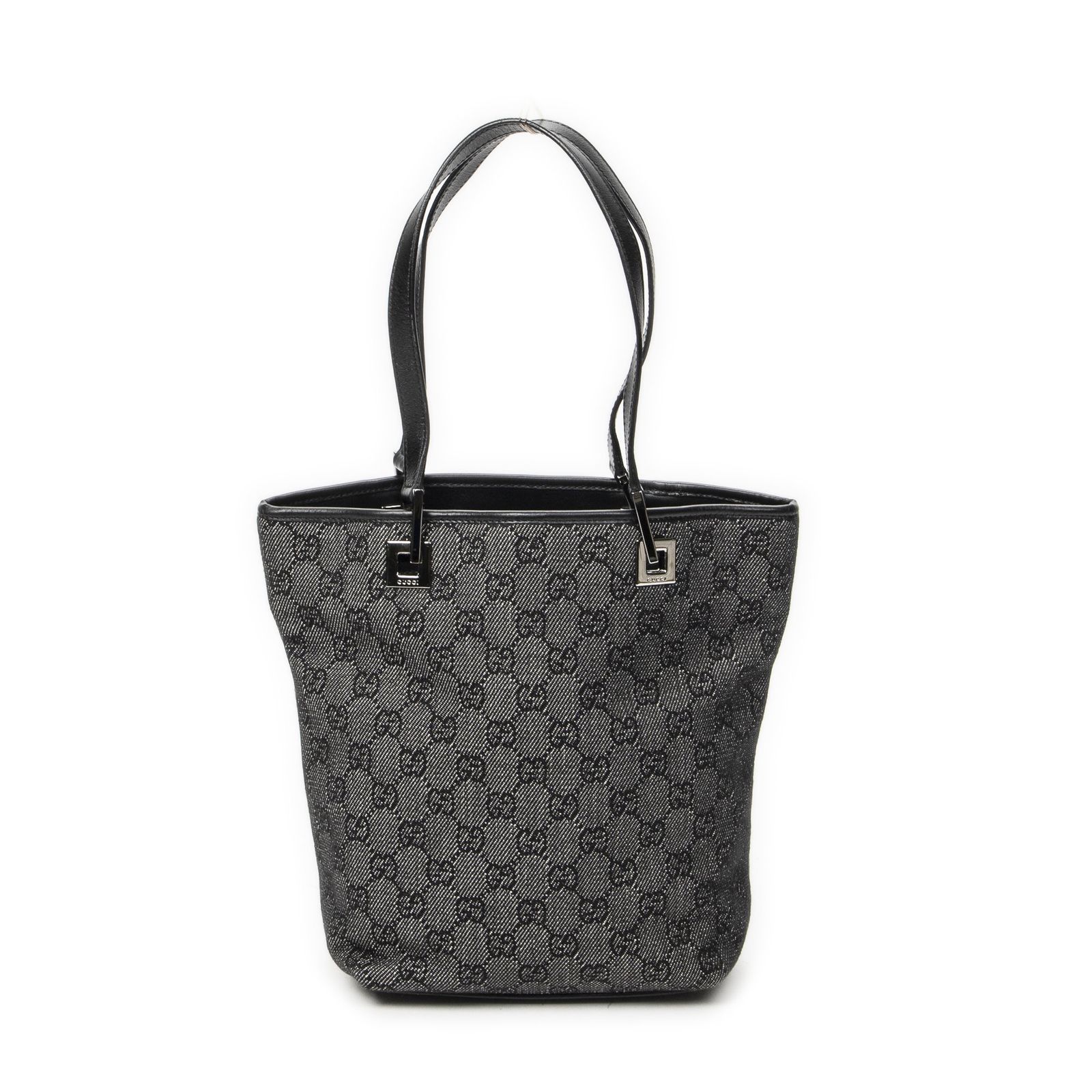 [中古] GUCCI グッチバケツ型トートバッグブラックデニムGGデニムキャンバスA