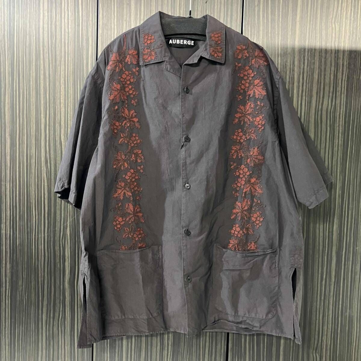 26ss AUBERGE 半袖シャツ MARCO サイズ40 ワインレッド オーベルジュ
