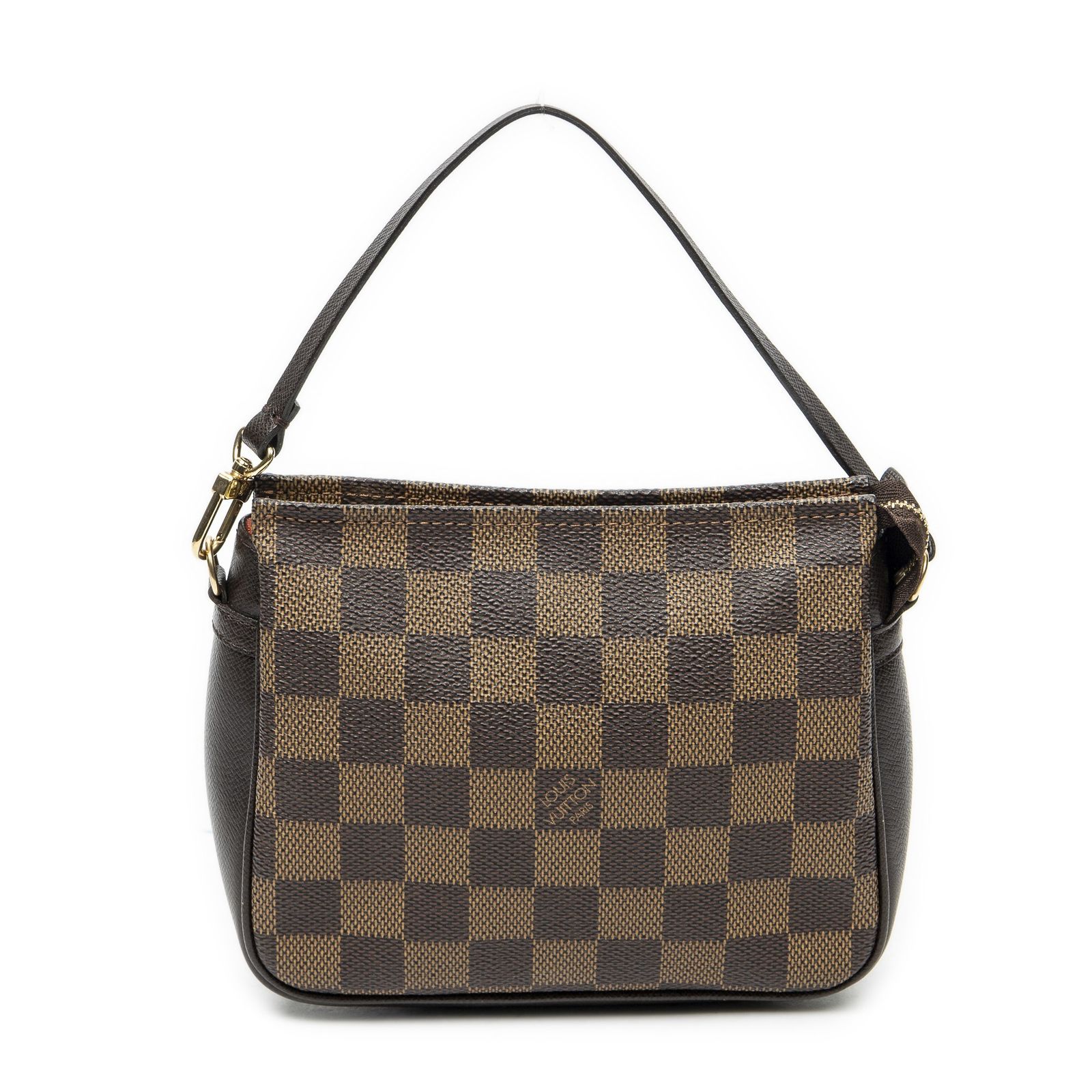[中古] LOUIS VUITTON ルイヴィトントゥルース メイクアップポーチ茶色ダミエ エベヌA